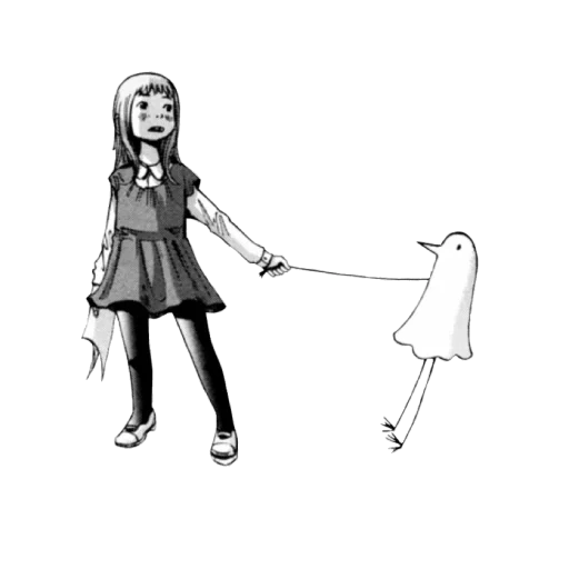 fille, illustration, punpun aiko, jeu de florence, dessins d'anime