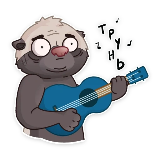 honey badger, cartoon cat guitar
