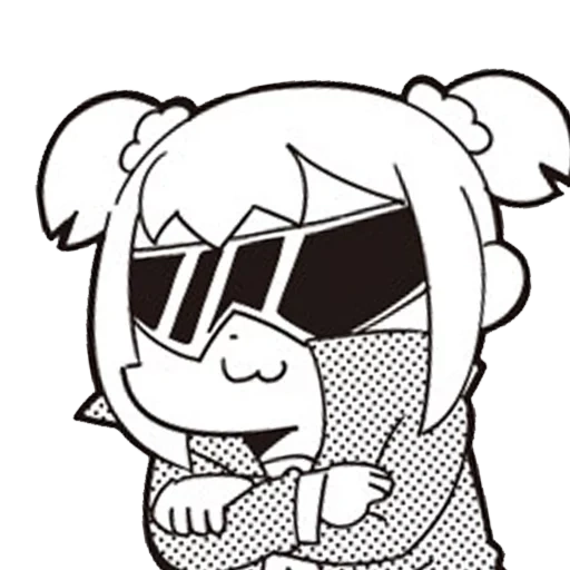 anime, pop team epic, anime graffiti, imitation monochrome, pop team epic popuko