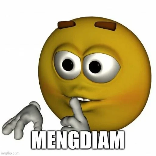 smiley, memem smiley, emotikon itu lucu, berpikir smiley, smiley yang bijaksana