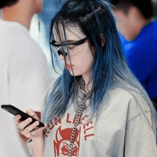 бии айлиш, билли айлиш, билли айлиш корее, billie eilish улыбка, billie eilish синими волосами