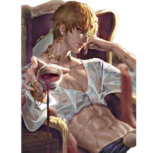 gilgamesh, anime boy, anime fan'er art, anime art fantasy, anime kerl malerei