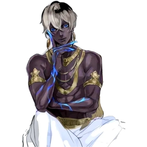 fantasy, arjuna anime, anime characters, character design, egyptian guy art