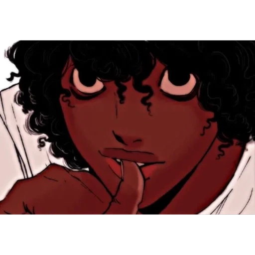 afro, anime, humano, personaje, arte de cebolla