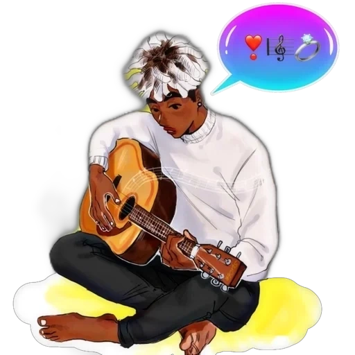 art, fan art, art drawings, play the guitar, the guy is a guitar