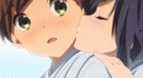 anime cheeks, anime charaktere, rica utah kiss, der kuss von chuuni biu, anime küsst die wange