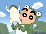 hoshida, animation, shin chan, torture frogs, shin-chan withdrawal