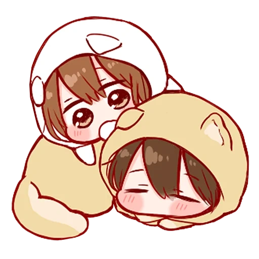 chibi, anime, anime chibi, chibi eren mikasa armin