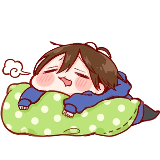 chibi, anime, arte de anime, chibik dormido, fan de anime arta