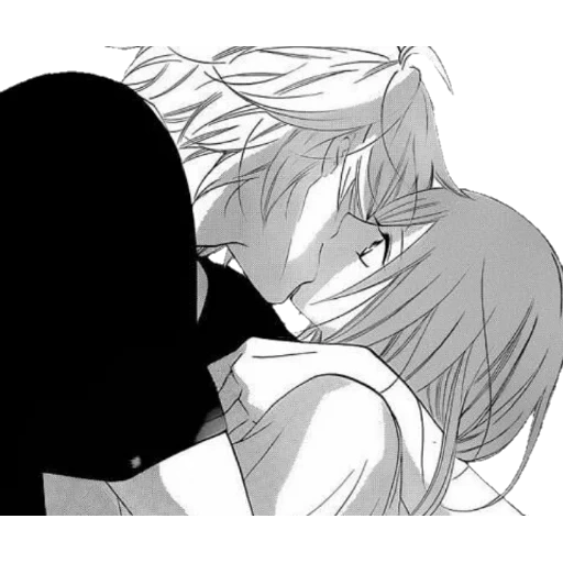 une paire de bandes dessinées, romance de la bande dessinée, bande dessinée de couple d'anime, bande dessinée romantique d'anime, aimez l'anime kiss yuki narase