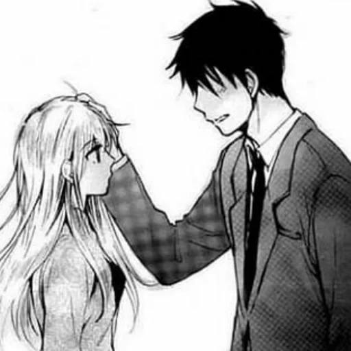 manga, a pair of manga, manga of a couple, anime couples, manga guy girl