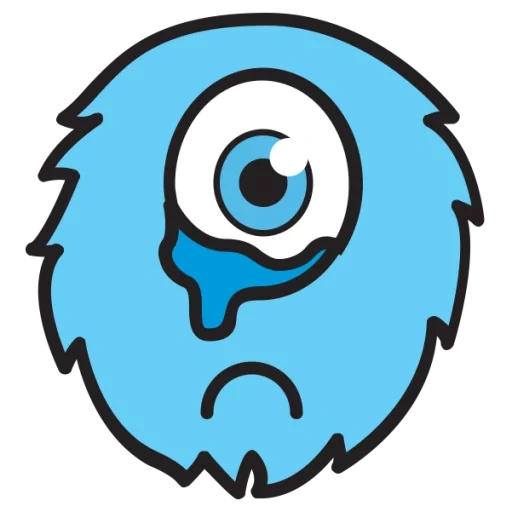 logo, lencana monstro, monster bundar, ikon penguin club, vektor monster cookie