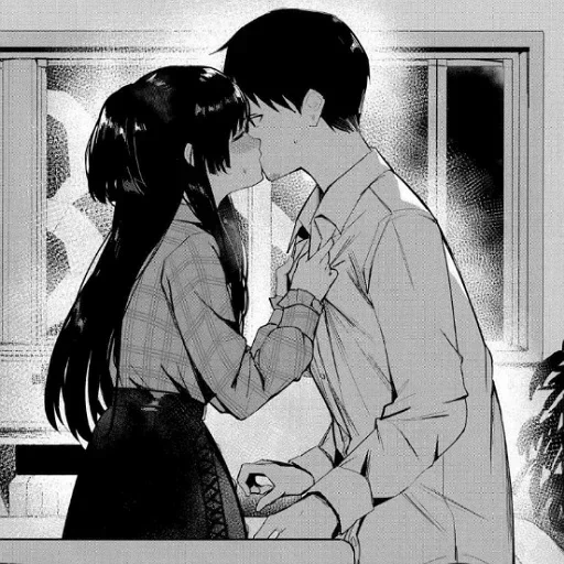 foto, mangá de um casal, casais de anime, beijo de anime, beijo de mangá