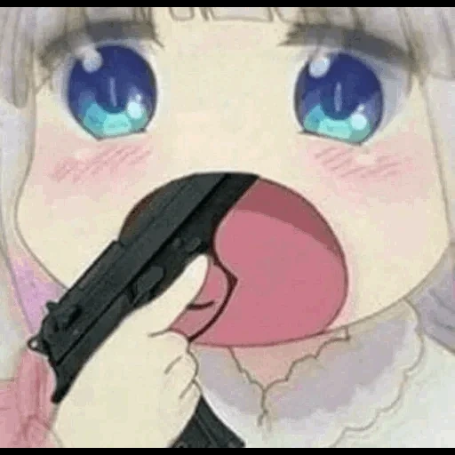 picture, anime's mouth, anime is stubborn, anime pistol, the crying anime girl