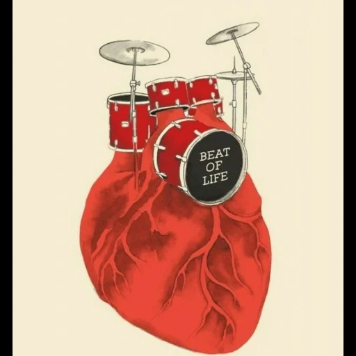 красные сумки, рисунок сердца, сердце барабан, сердце иллюстрация, beat life владивосток