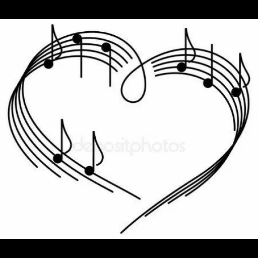 notes, музыкальные, music notes, музыкальное сердце, музыкальный момент