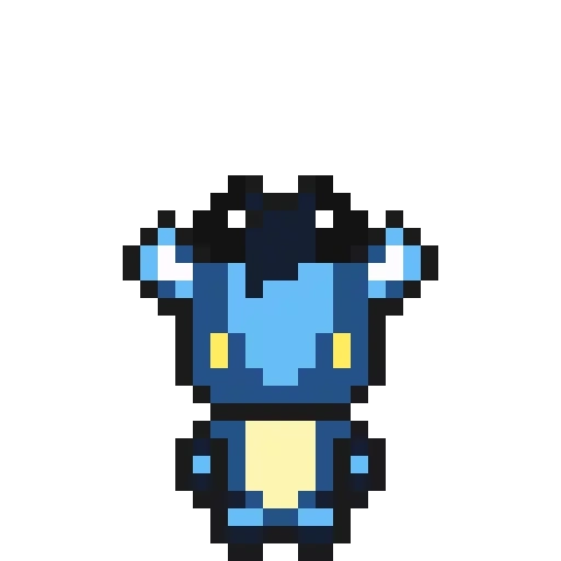 arte de pixel, arte de pixel, arte de píxeles de píxeles, píxel pokémon laprasa, hunter pokemon pixel art