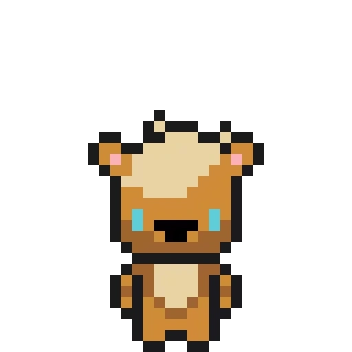 pixel, arte de pixel, arte de pixel, volume de pixel, urso pixel art