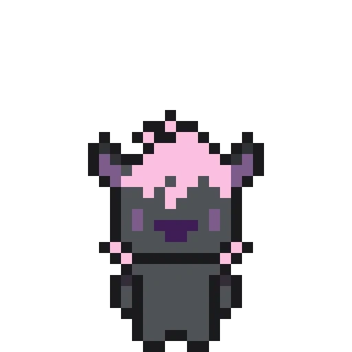 kunstpixel, pixel kunst, katzenpixelkunst, violet pixel crab, pixel lila monster