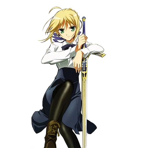 saber, seiber, anime girl, karakter anime, pedang arturi pendragon