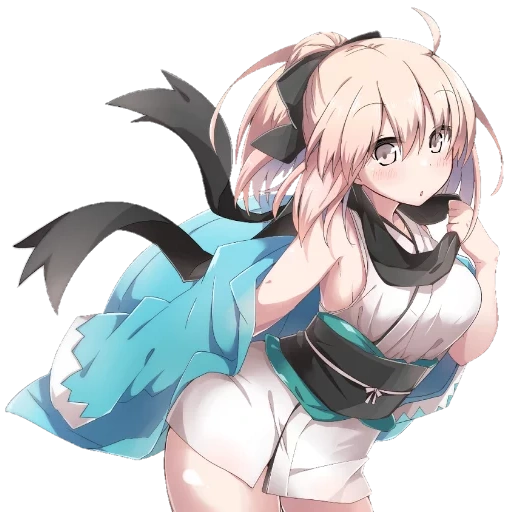 arte anime, anime della fede, sakura sabre, okita souji fate