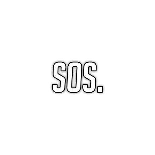 sos, logo, texte, logo, inscription de fille triste