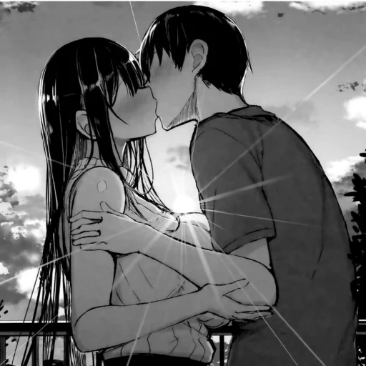 manga, immagine, manga di una coppia, manga anime, bacio di domecano anime