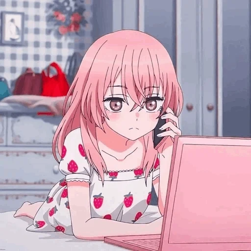 аниме, аниме милые, персонажи аниме, геннадий ветров, anime girl pink