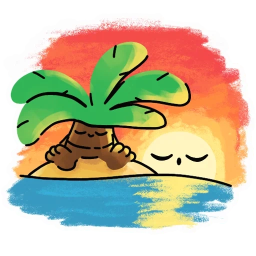 emoji, home plant, uninhabited island drawing