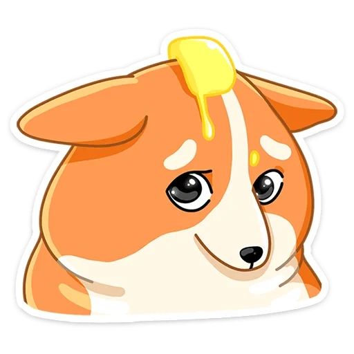 cocky, pancake sticker dog