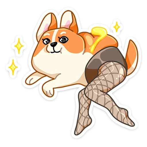 partagez vos amis, cul de dessin animé corgi