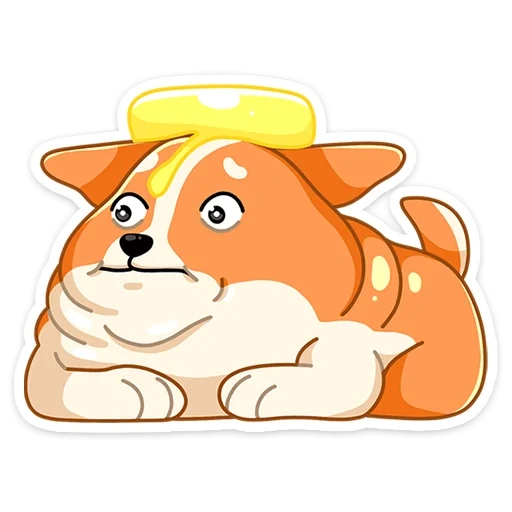 corgi, blimchik sticker dog, pappy transparent background