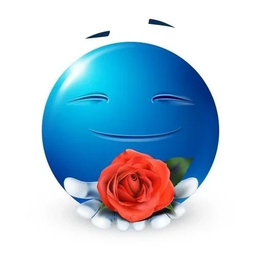 sourire bleu, rose souriante, amour souriant, smiley bleu, smiley est bleu