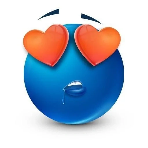 смайлики любовь, влюбленный смайлик, синий смайлик влюбленный, плачущий смайлик сердечками, смайлики андроид сердце синее