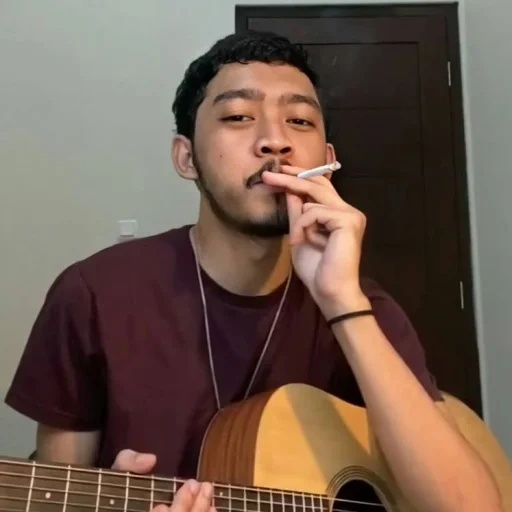 dulu, chord, asiático, remaja, musisi