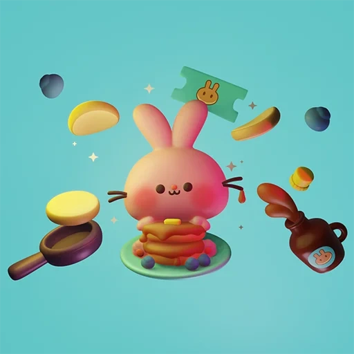 lapin, un jouet, pancakeswap, lapin de crêpes, pancakeswap furtifs