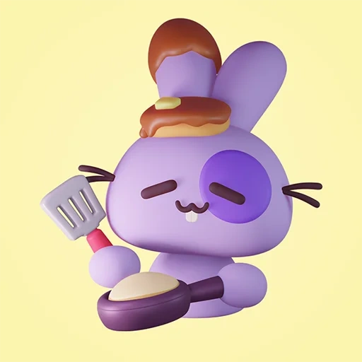 bunny, cucchiaio, un giocattolo, ragnarok, pancake bunny