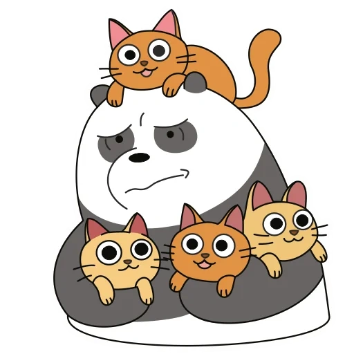 cat, cat, cartun cat, cat illustration, a lot of cats anime