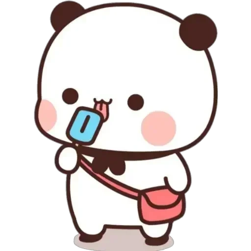 chibi, panda fofo, padrão bonito, kawai panda brownie, padrão de panda fofo
