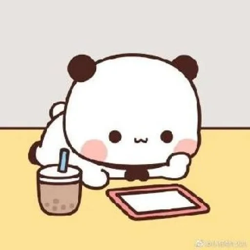 kawai, pola yang indah, milk dan mocha, pola panda yang lucu, pola lucu panda