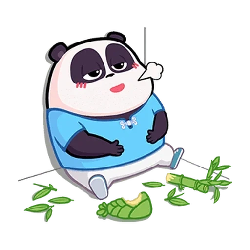 panda de desenho animado, ilustração de panda, adesivo animal