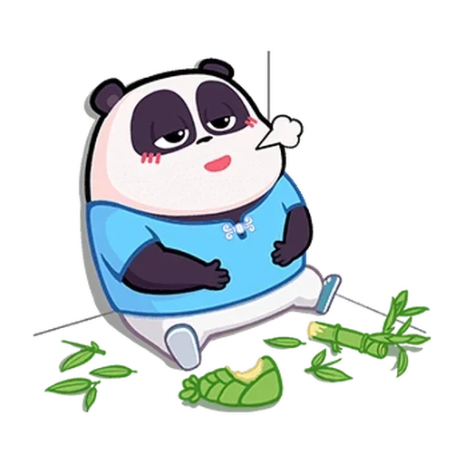 panda kartun, ilustrasi panda, stiker binatang