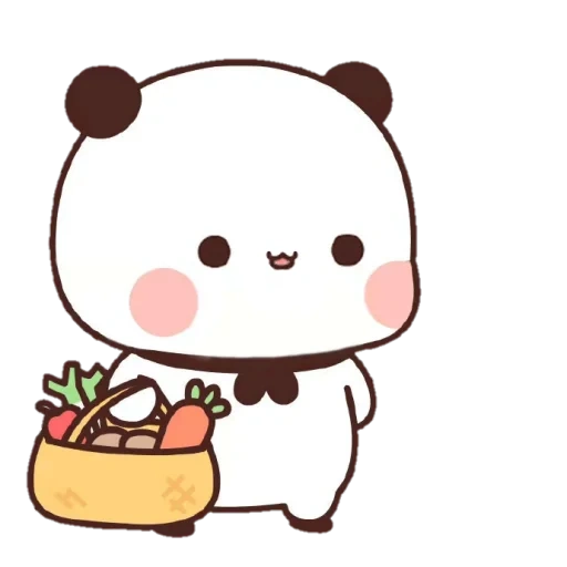 kawaii, dessins kawaii, autocollants kavai, kawaii panda brownie, dessins mignons de chibi