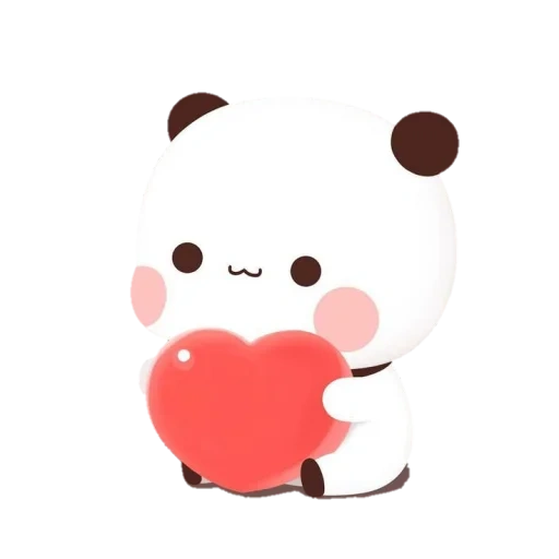 chibi panda, love panda, dessins mignons, le panda est un dessin doux, kawaii panda coeur