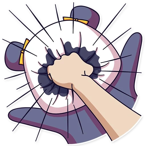 hand, part of the body, punch, fist with a pencil, punch vector with a fist