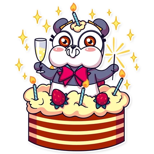 panda chan, eulenkuchenzeichnung, alles gute zum geburtstag mit panda