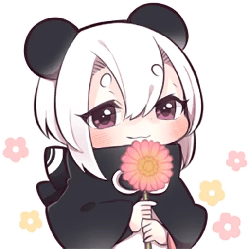 panda, panda girl, anime nyashki, panda animation