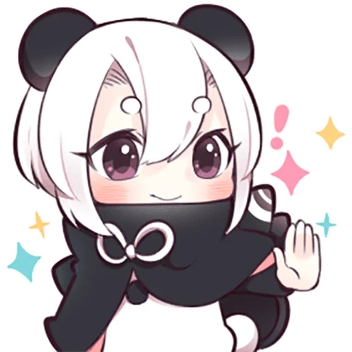 chibi, chibi anime, anime de panda, anime nyashki