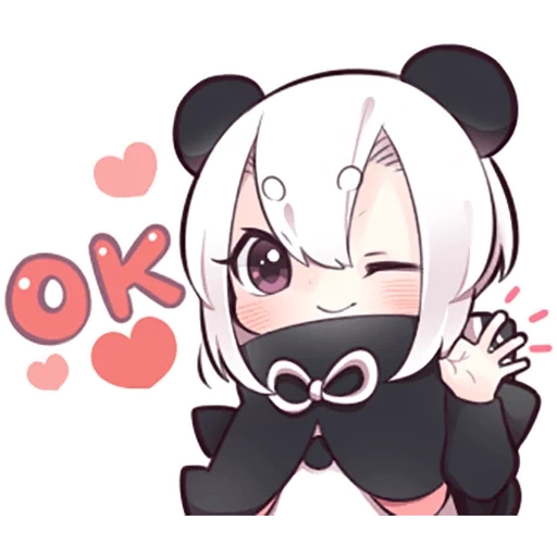 panda, garota panda, animação panda, animação kawai neko