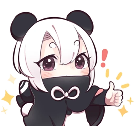 chibi, panda, anime nyashki, anime de panda